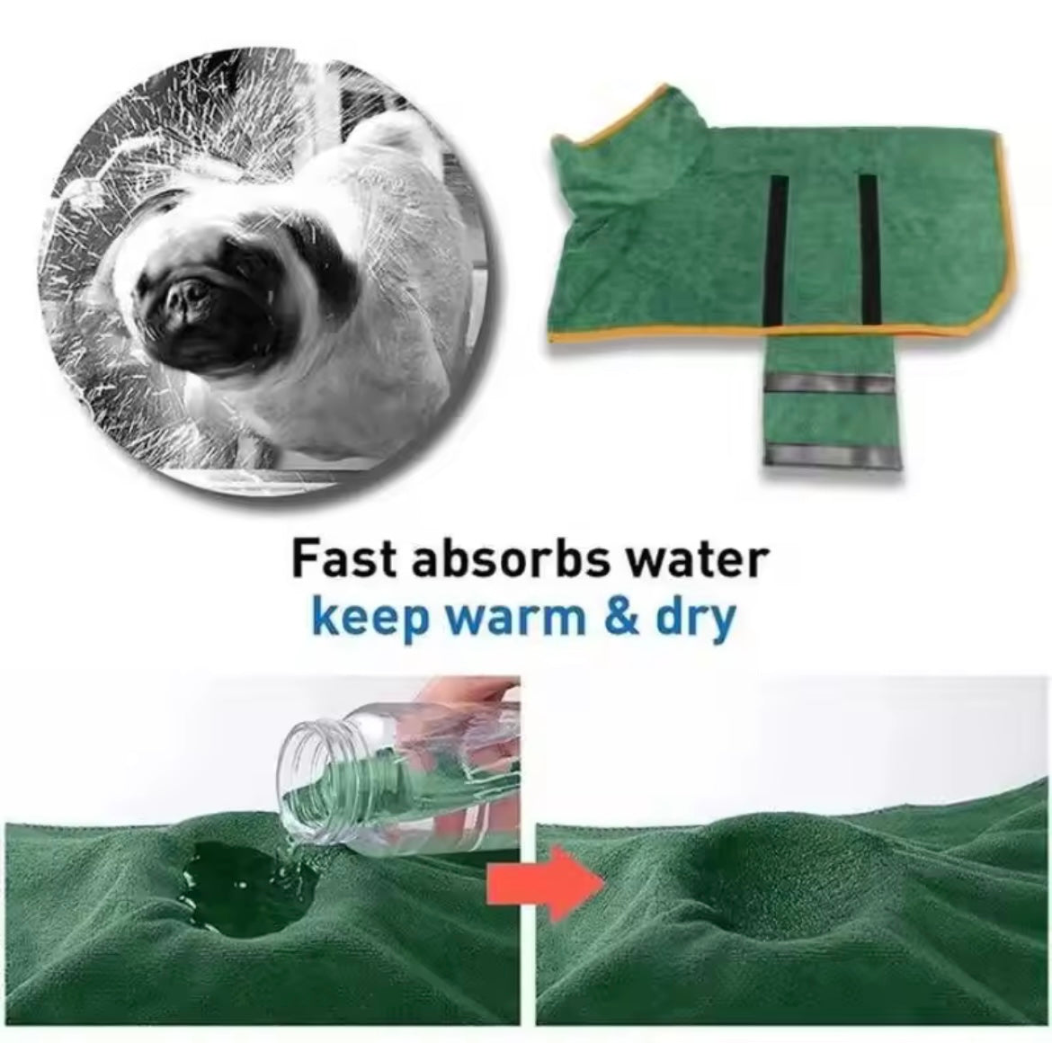 Dog Bathrobe with Quick Drying